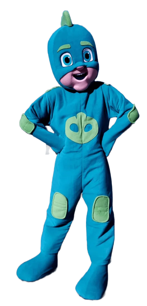 Mascotte Gluglu Pyjamasks pour animation anniversaire en Normandie