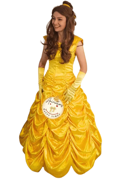 Mascotte Princesse Belle pour anniversaire en Normandie