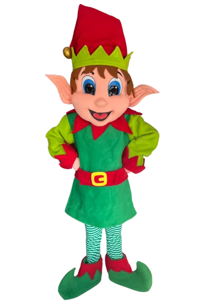 Mascotte Lutin de Noël pour animation événement en Normandie