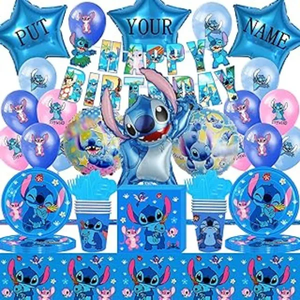 Kit de décoration complet thème Stitch pour anniversaire
