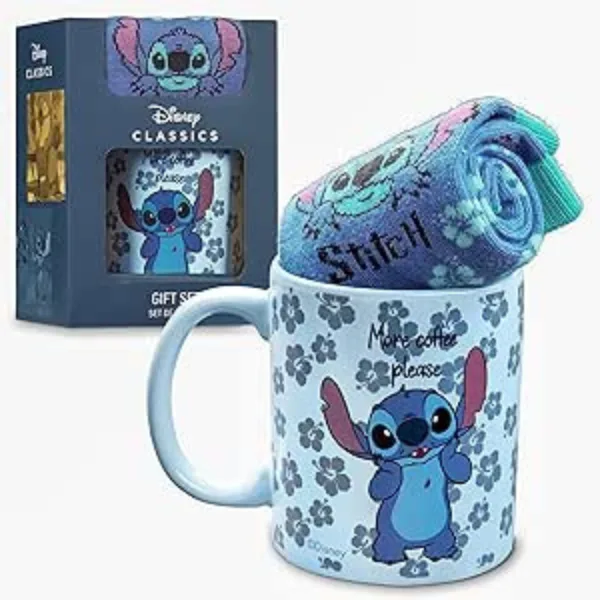 Coffret cadeau Stitch mug et chaussettes anniversaire Noël