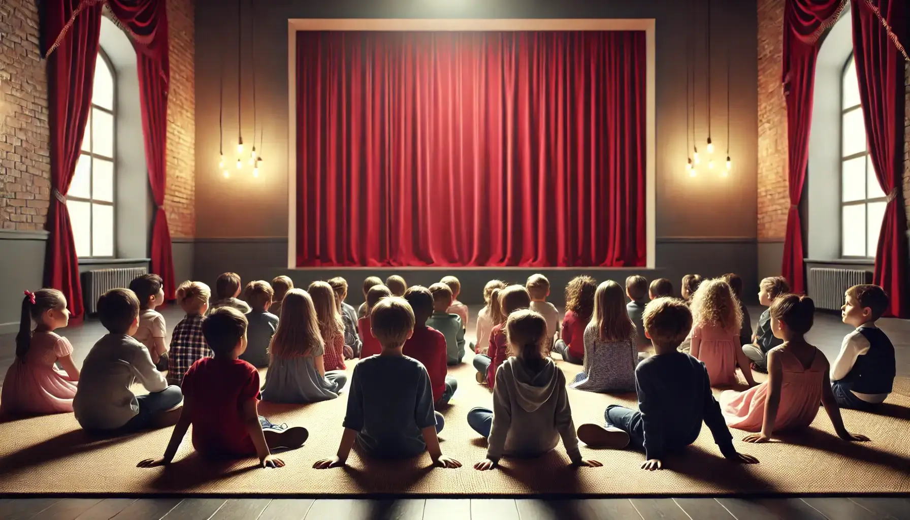 Enfants devant scène magique