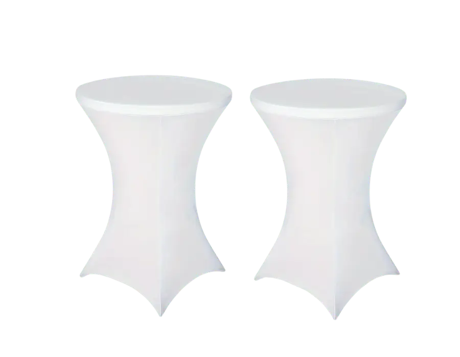 Mange-debout 80 cm avec housse stretch blanche en option