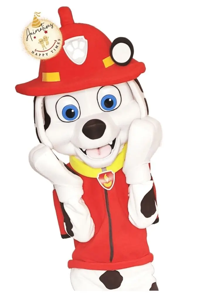 Mascotte Marcus de la Pat Patrouille pour animation anniversaire enfant en Normandie - Animations Happy Times