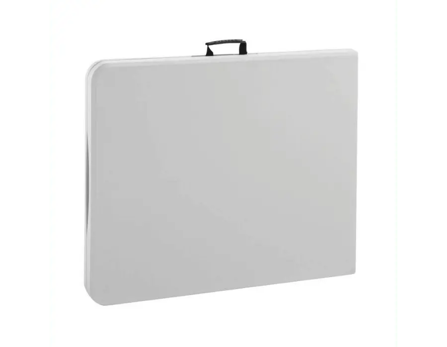 Table pliante 180 cm en position valise - transport facile en voiture