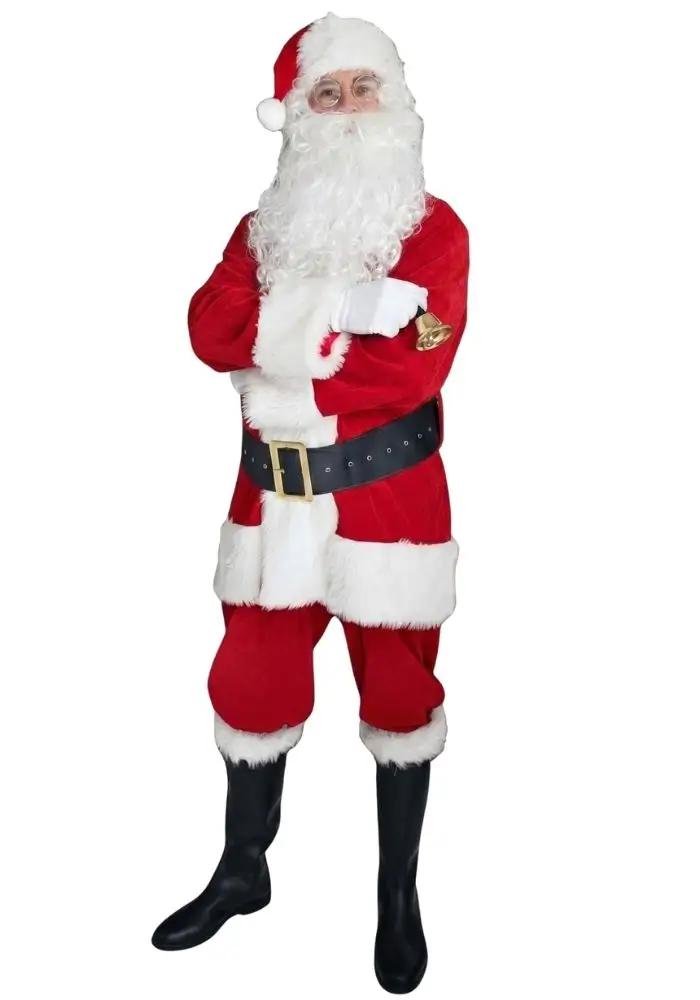 Costume Père Noël professionnel pour visite à domicile et animation en Normandie - Animations Happy Times