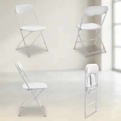 Location chaise pliante blanche pour événement en Normandie