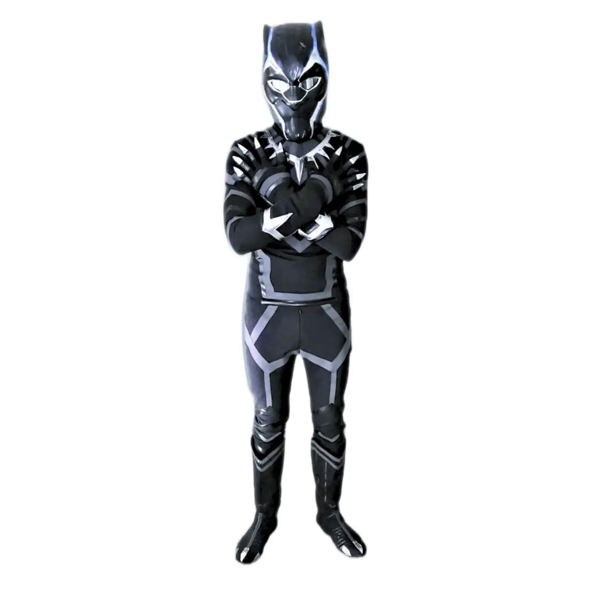 Mascotte Black Panther grandeur nature avec animateur professionnel en Normandie