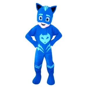 Mascotte Yoyo des Pyjamasques en pyjama bleu, personnage grandeur nature