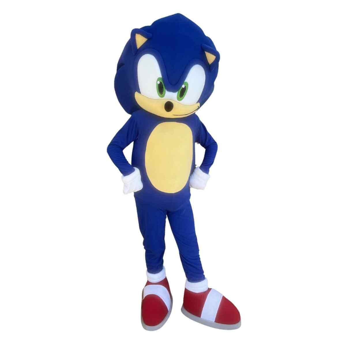 Mascotte Sonic pour anniversaire en Normandie Mascotte Sonic adulte pour anniversaire enfant a Pont-Audemer en Normandie