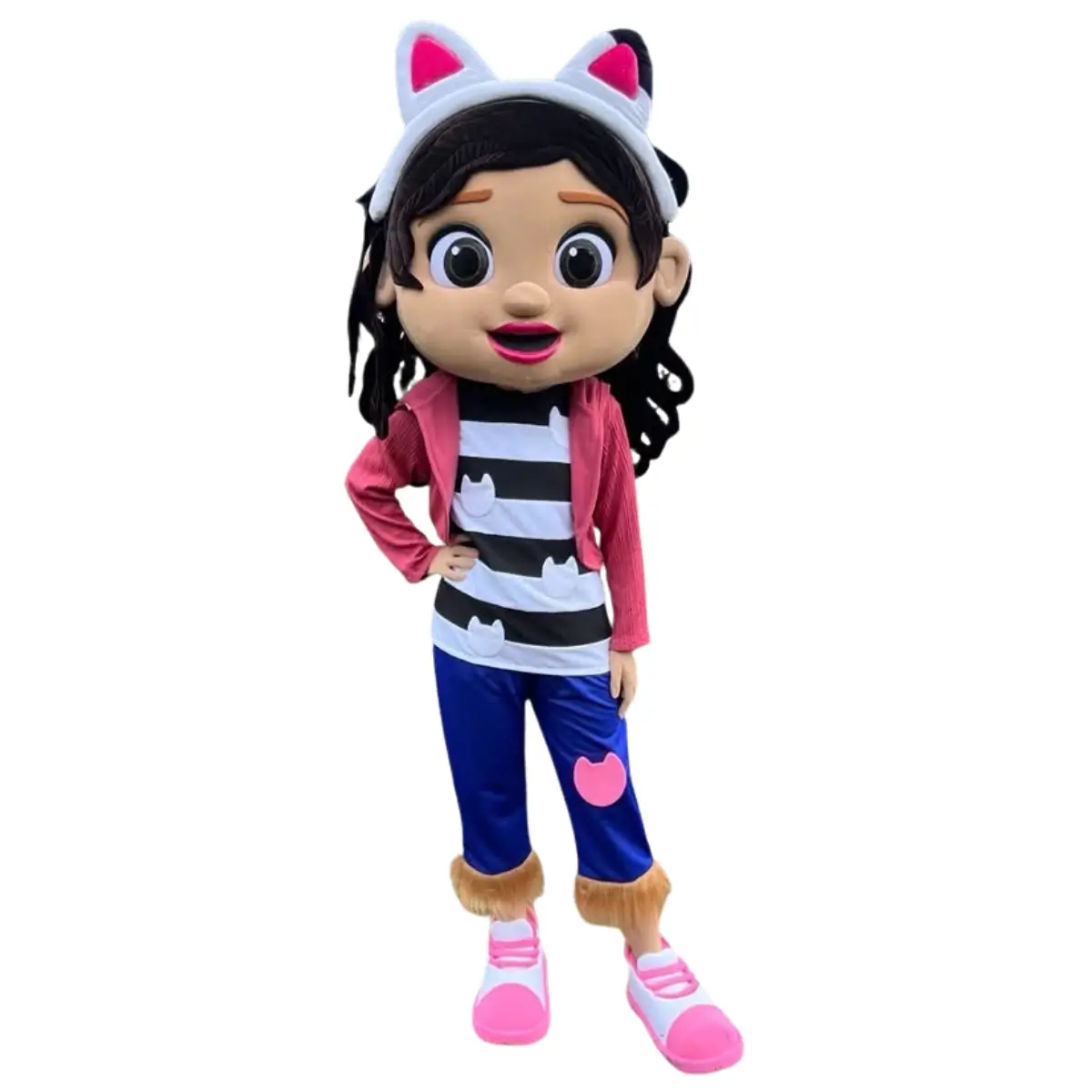 Mascotte Gabby, costume adulte de la petite fille aux oreilles de chat, pour animation en Normandie